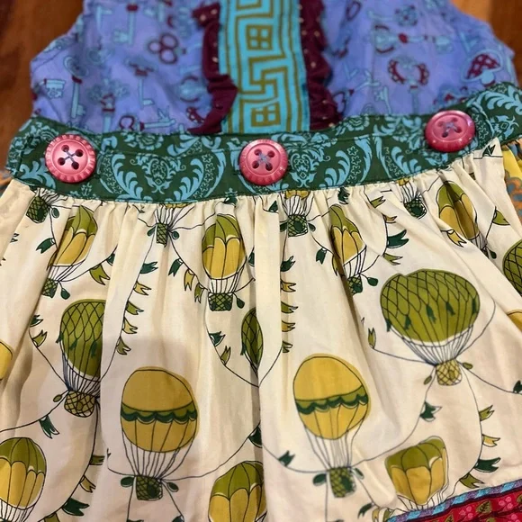 Matilda Jane Paint by Numbers Dress Girl Size 6 w/Removable Apron Colorful Fun - Picture 2 of 8